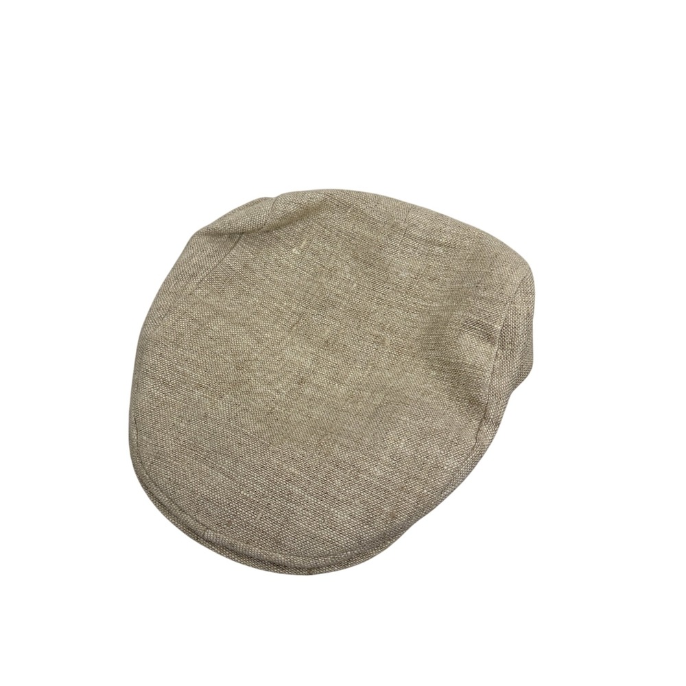 Country Gentleman Hat Mens L Beige Linen Flat Cap Ivy Driving Newsboy Summer